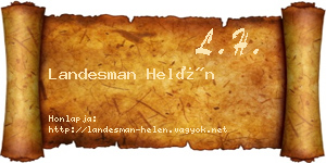 Landesman Helén névjegykártya
